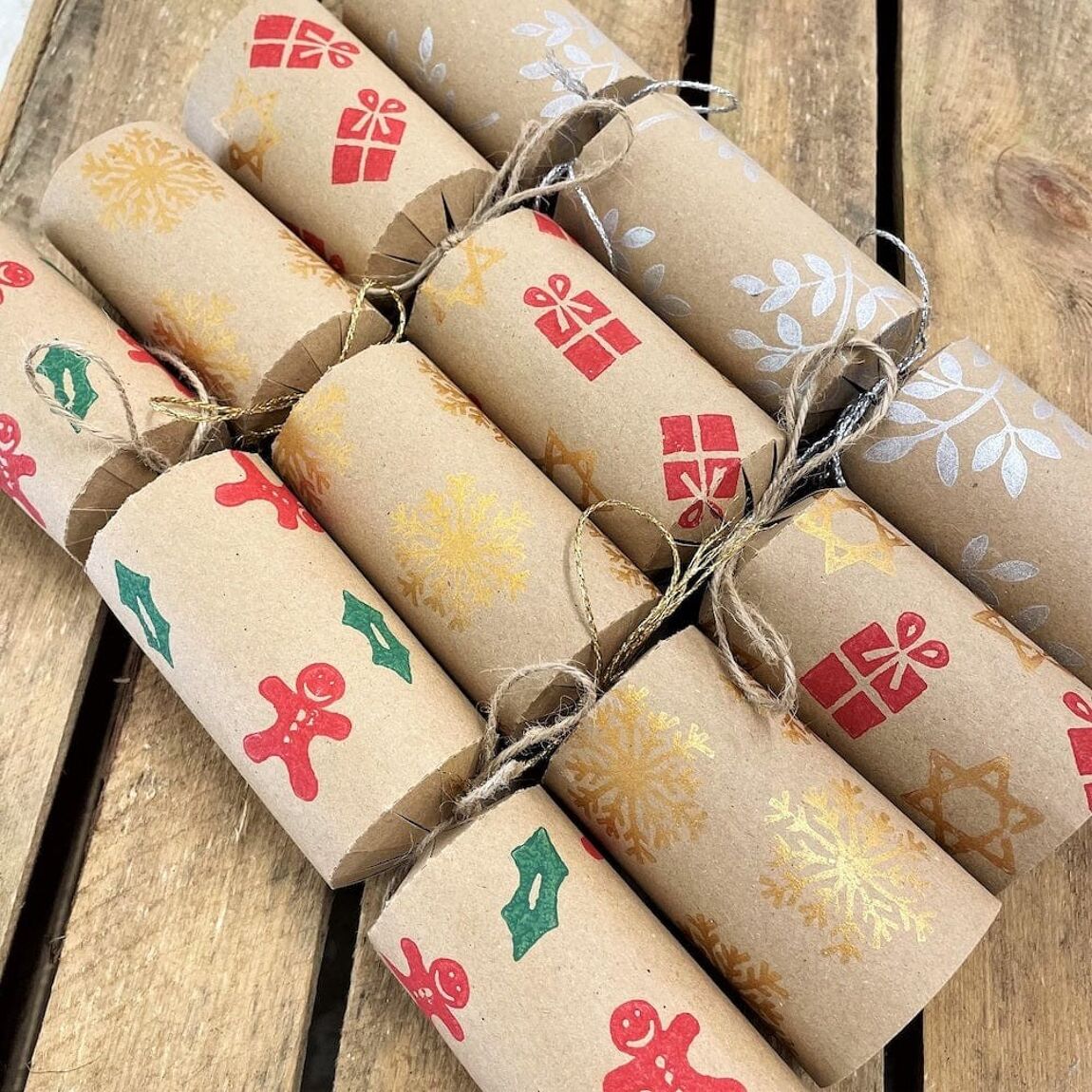 Kraft Brown Christmas Cracker Making Kit Eco Friendly Paper DIY