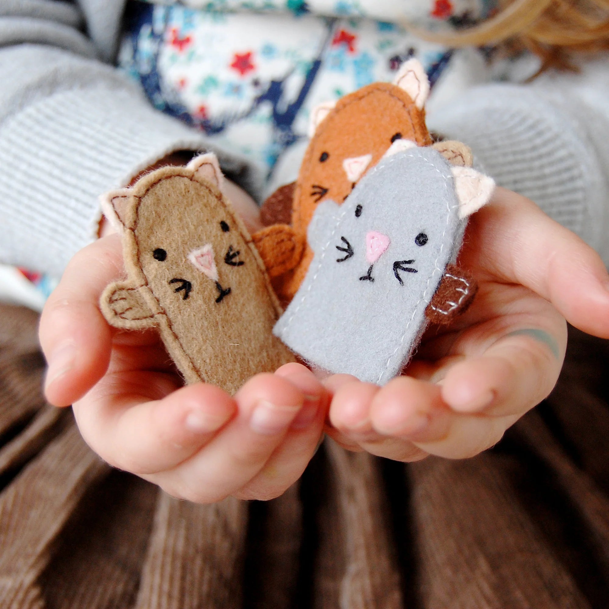 Make Your Own Kitten Finger Puppets Craft Kit Eco Friendly Plastic Free Gift for Kids