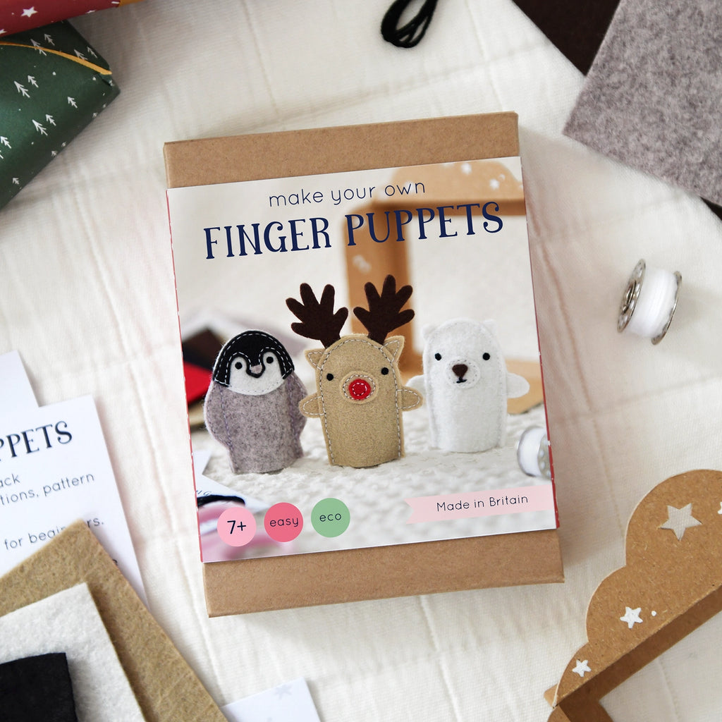 Make Your Own Winter Finger Puppets Craft Kit Christmas Gifts for Kids Eco-friendly Sustainable gifts