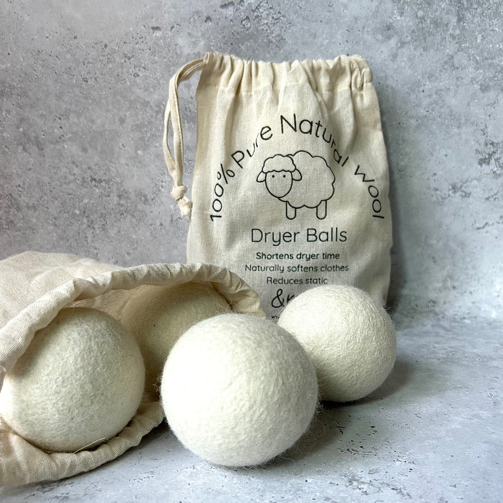 Wool Dryer Ball Natural Vegan Reduce drying time soften fabric 