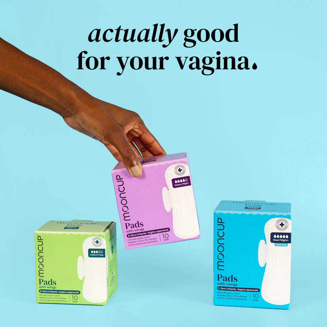 & Sisters by Mooncup - 100% Organic Cotton Menstrual Pads With Wings