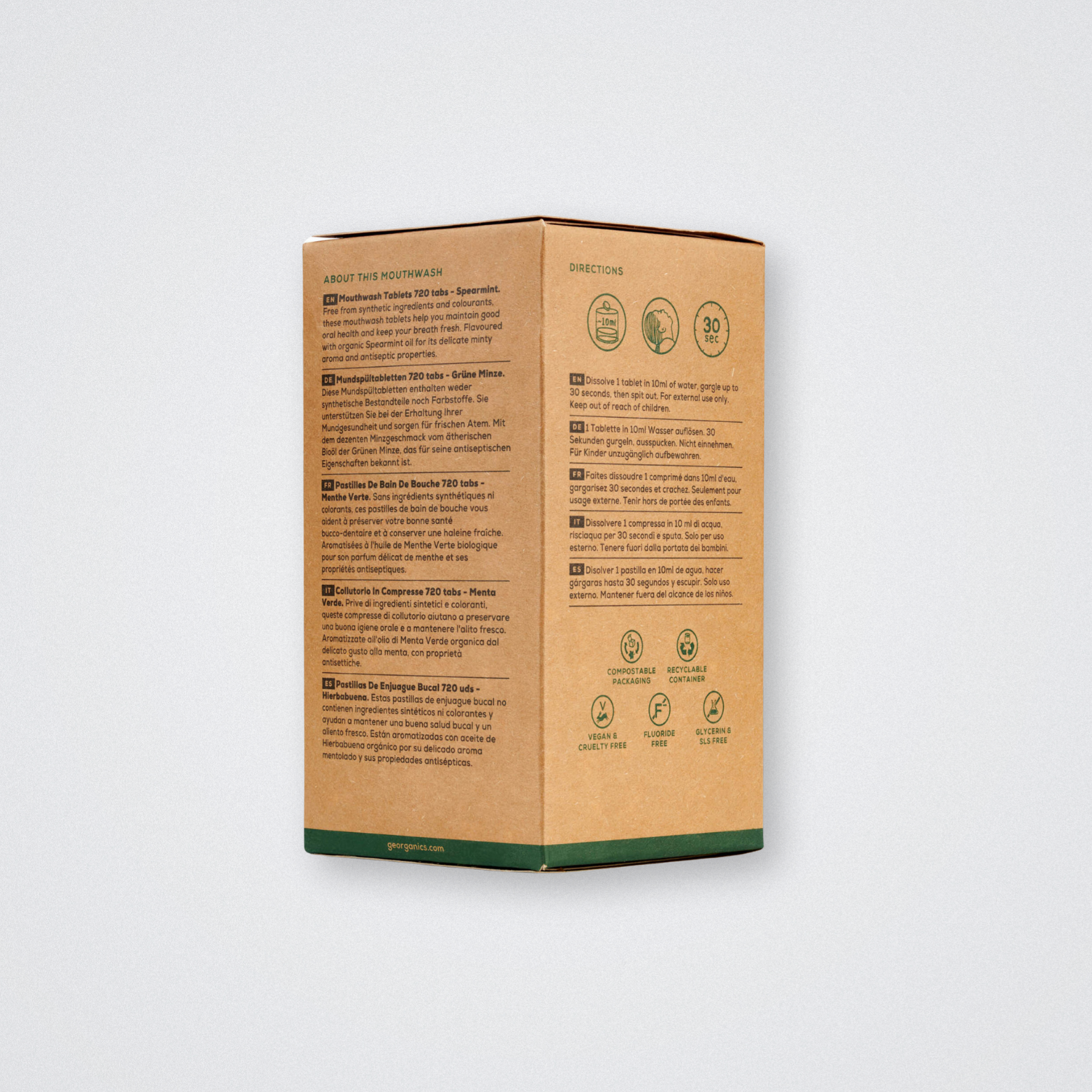 Georganics Mouthwash Tablets Spearmint
