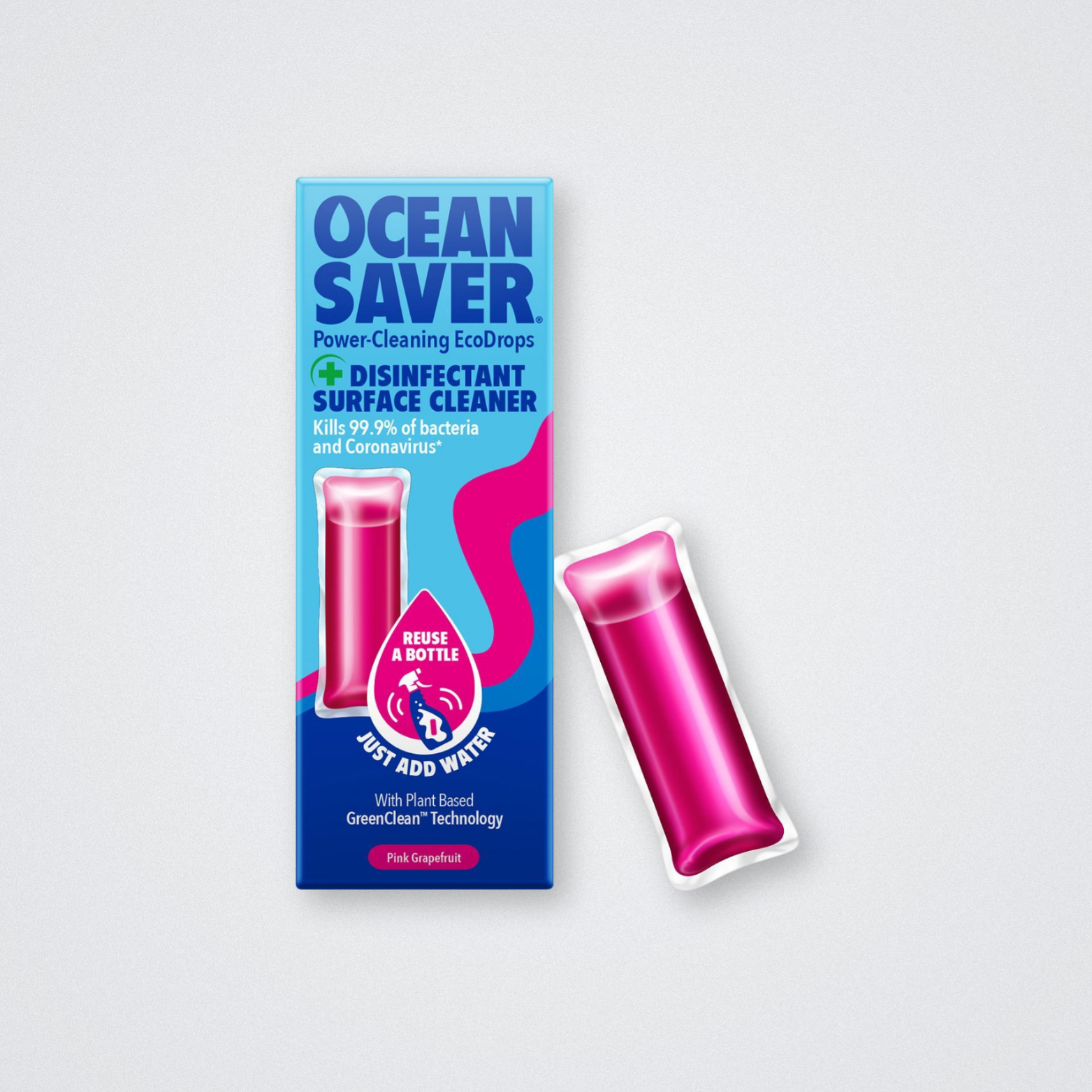 Plastics Free Ocean Saver Disinfectant Refill Pod pink grapefruit eco friendly