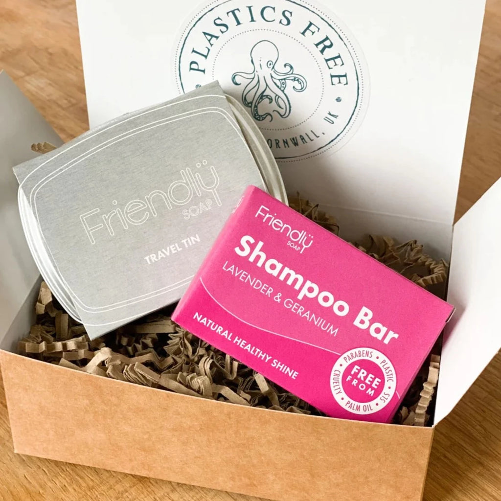 Friendly Shampoo Bar Storage Tin Starter Kit Plastic Free Sulfate Free Vegan Palm oil free natural