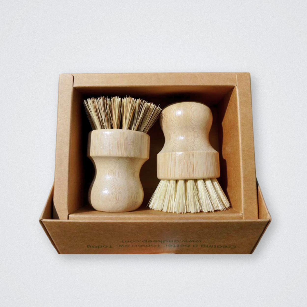Kitchen Pot Brush Natural Bamboo Eco friendly biodegradable Sisal Brush stiff and medium