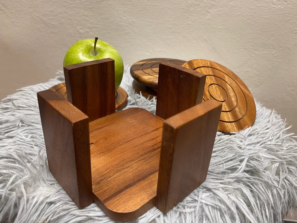 Acacia Wood Coaster Set of 5