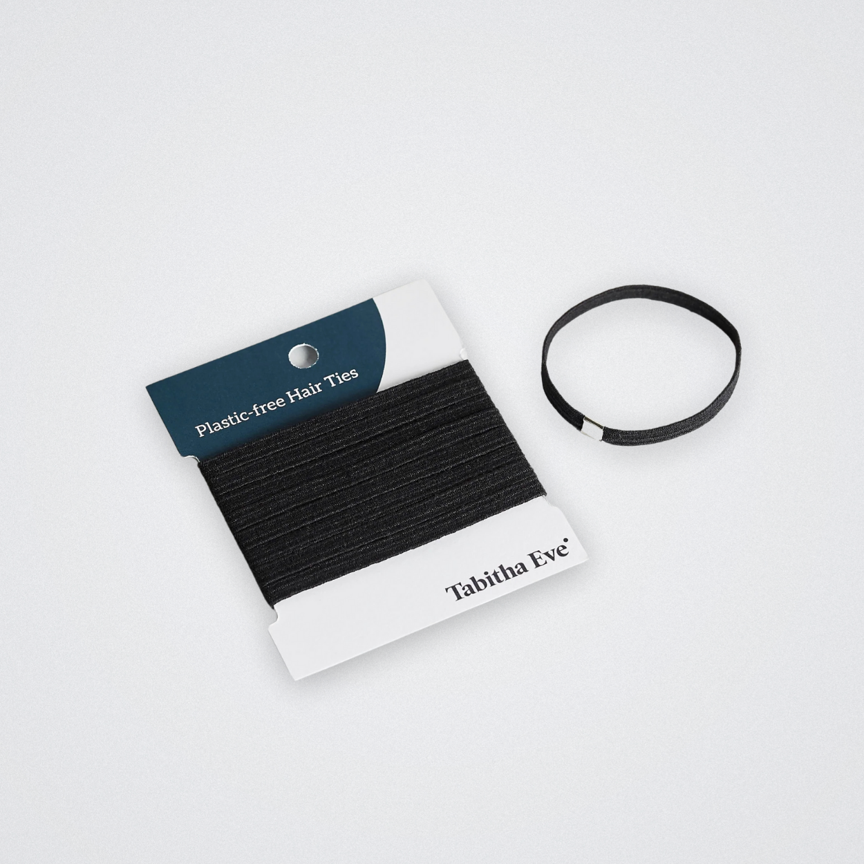 Plastic Free Hair Ties Black White Cotton