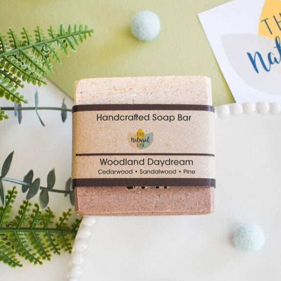 The Natural Spa Woodland Wisp 100g Vegan Cold Process Body Soap SLS Paraben Free, Plastic Free