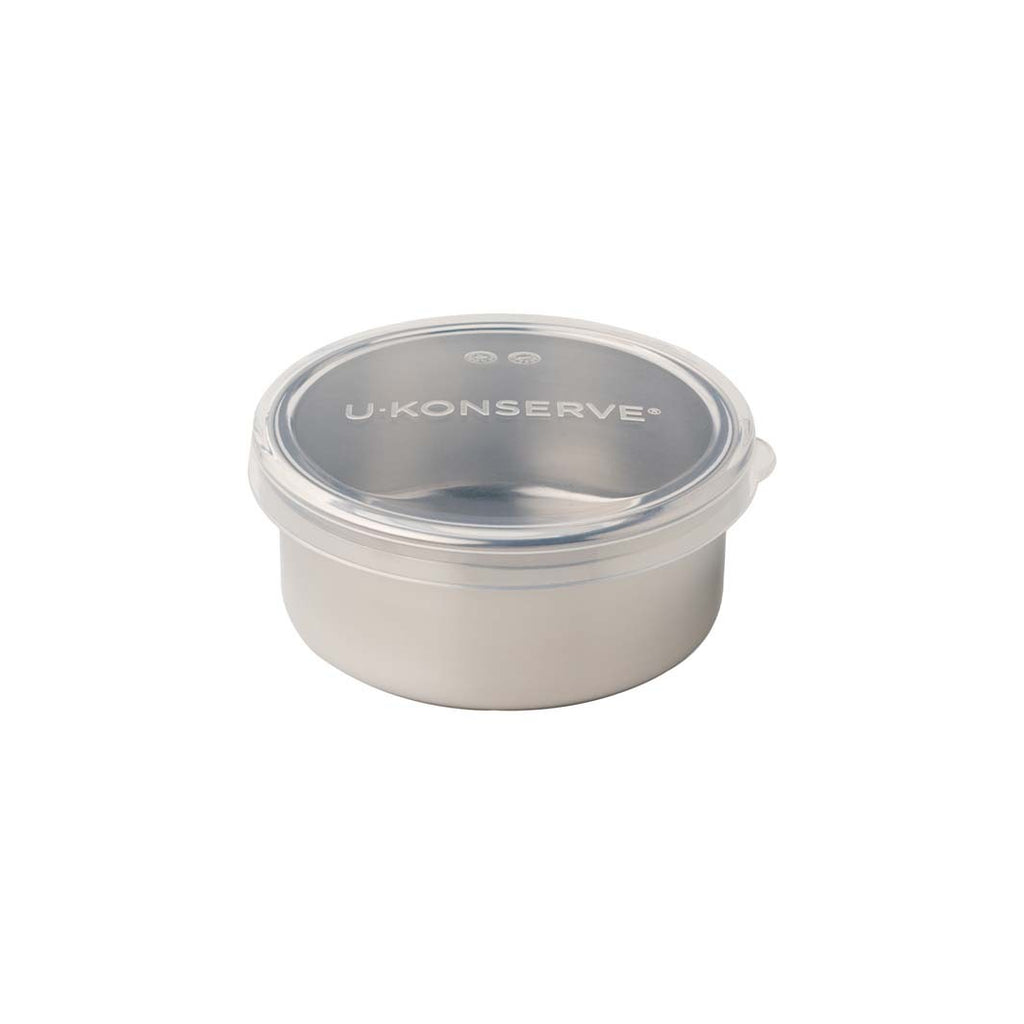 eco friendly stainless steel food container lunch box small round clear silicone lid plastic free  5oz 142ml 
