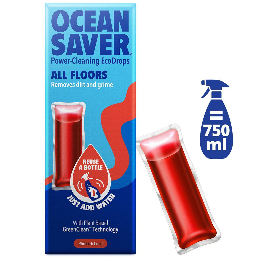 Ocean Saver All Floors Floor Cleaner Rhubarb Coral Ecodrop Eco friendly Plastic Free Refill Pod