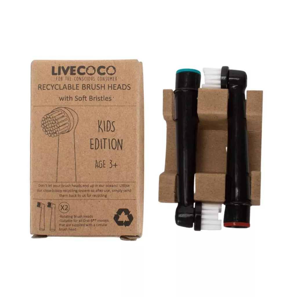 Live coco Oral B compatible eco friendly recyclable soft bristles junior brush heads kids