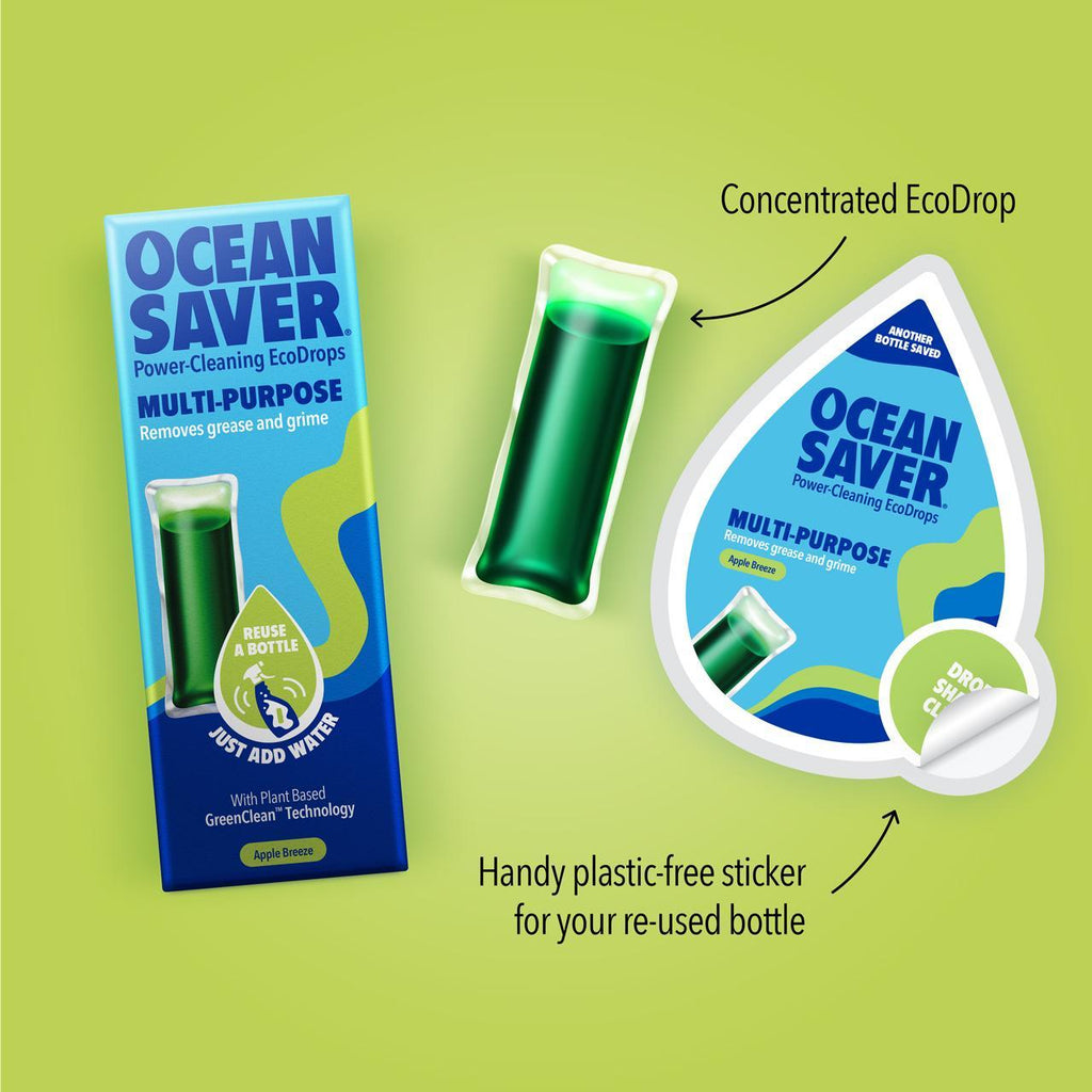 Ocean Saver Multipurpose Apple Breeze Cleaning Spray Ecodrop Eco friendly plastic free refill pods