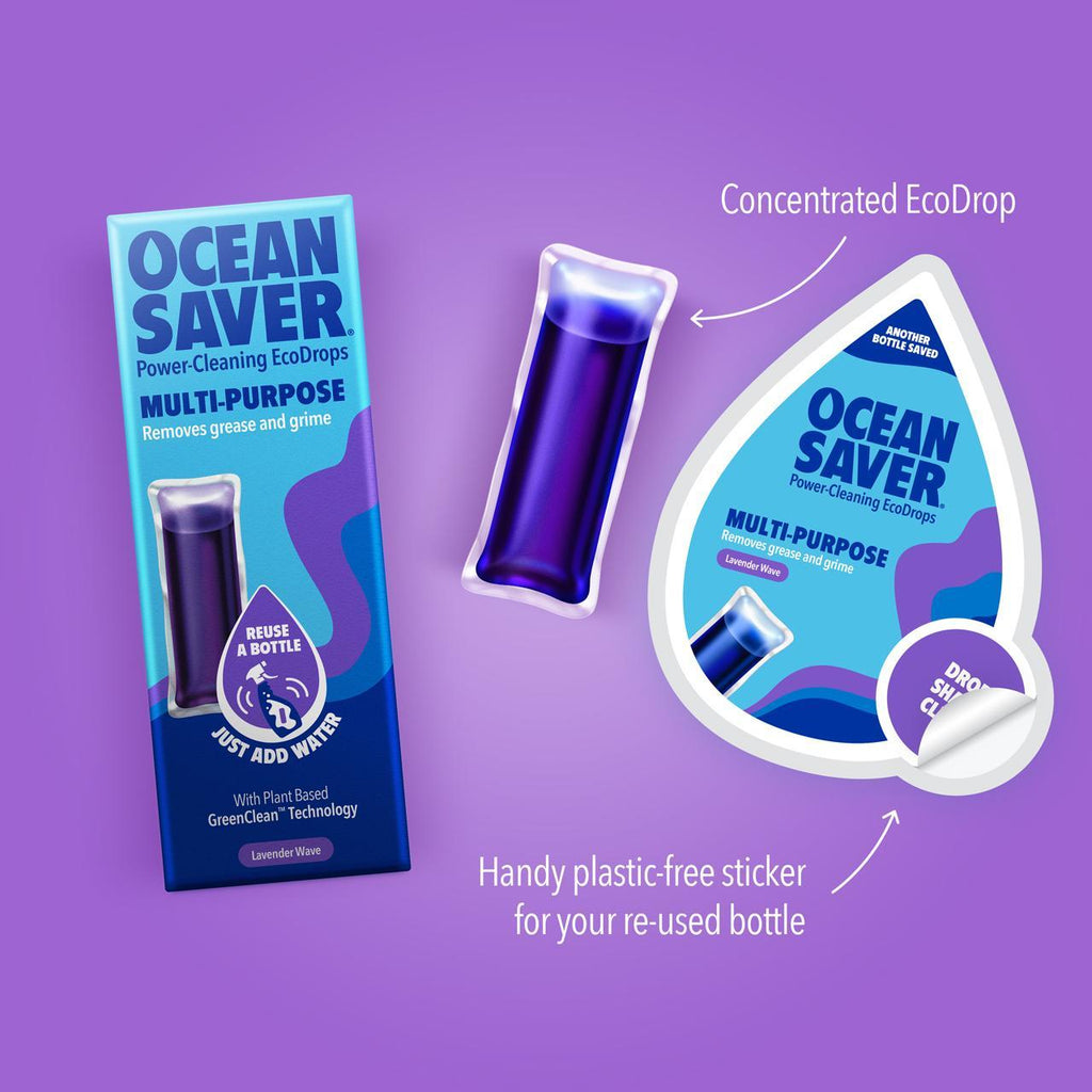 ocean saver multipurpose lavender wave ecodrop refill pods cleaning plastic free eco friendly