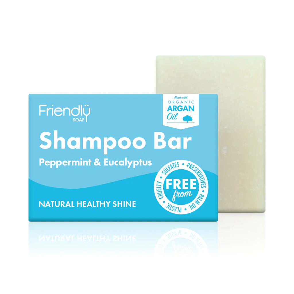 Friendly Vegan Shampoo Bar - Peppermint & Eucalyptus natural, handmade, vegan, sulfate free, plastic free, palm oil free