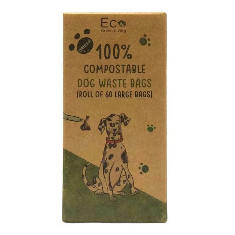 Biodegradable and Compostable Dog Waste Bags (Pack of 60) Plastics Free