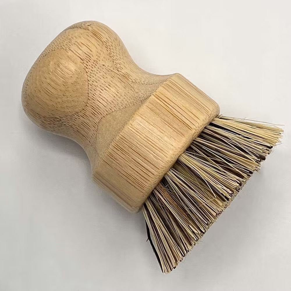 Wooden Pot Brush Cleaning Kitchen Washing up Plastic Free and All natural Bamboo
