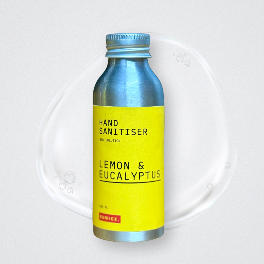 WHO 80% Alcohol Lemon Eucalyptus Hand sanitiser liquid Plastic free eco friendly zero waste plastics free refillable