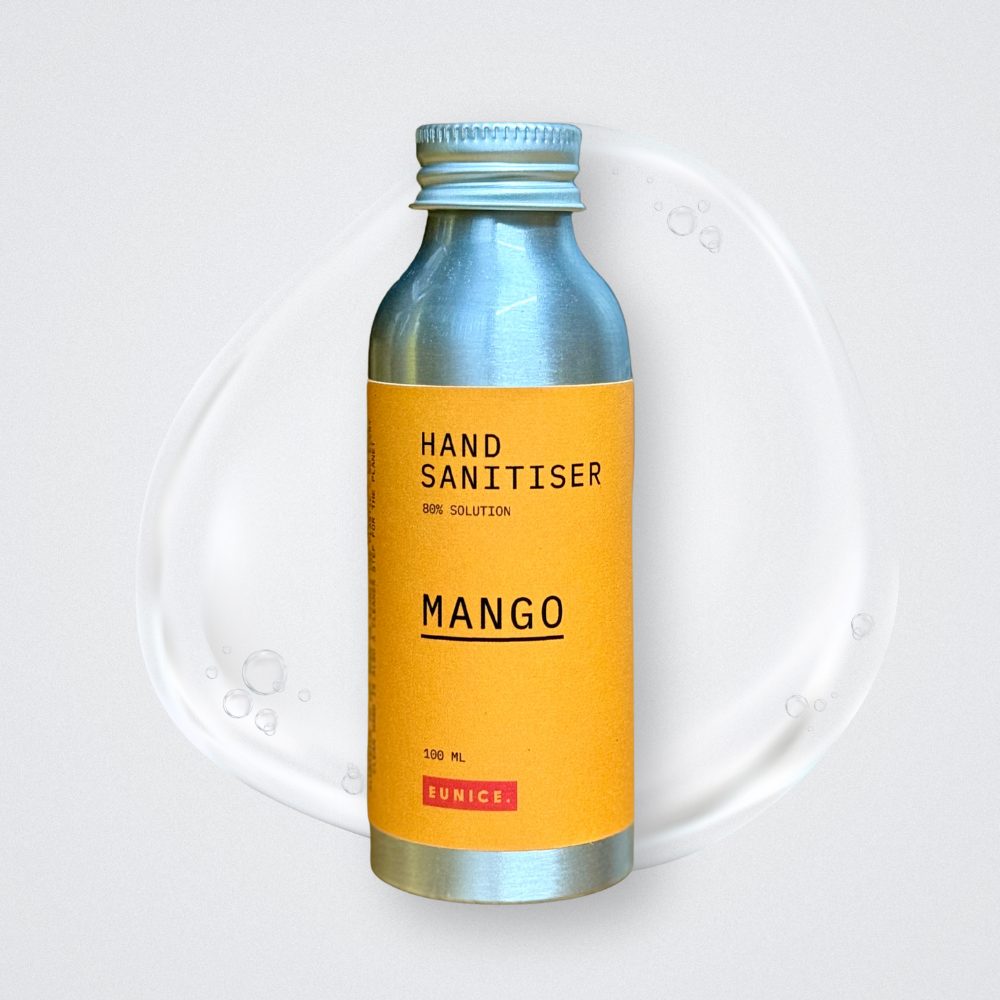 WHO 80% Alcohol Mango Scent Hand sanitiser liquid Plastic free eco friendly zero waste plastics free refillable