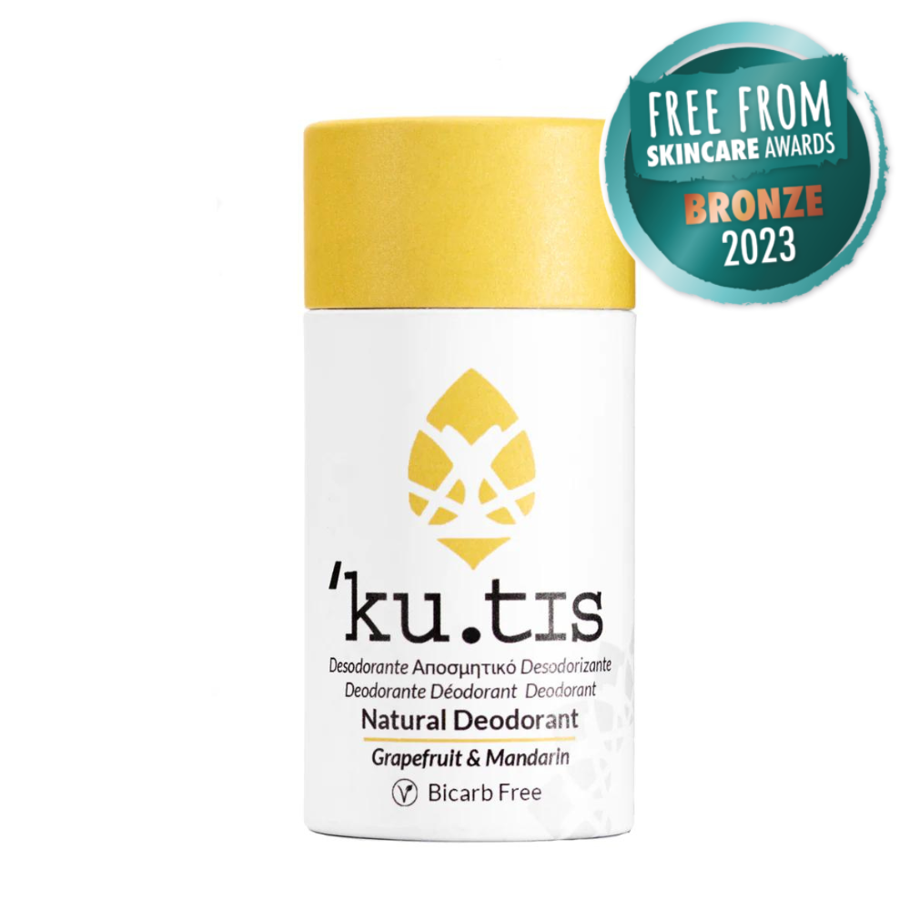 kutis bicarbonate free deodorant grapefruit and mandarin ku.tis plastic free eco friendly for sensitive skin