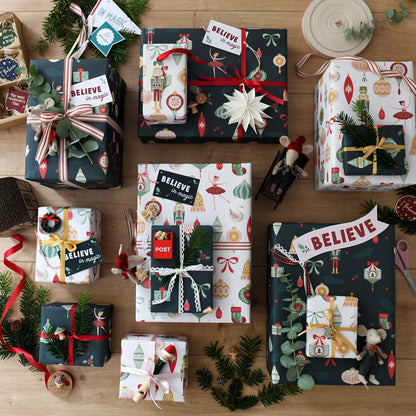 Nutcracker Green Christmas Wrapping Paper Set