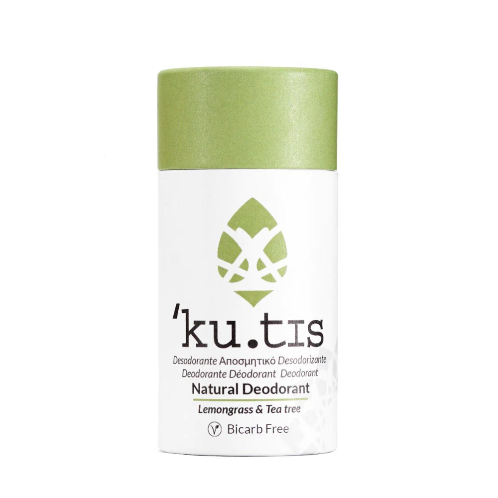 kutis bicarbonate free deodorant lemongrass and tea tree ku.tis plastic free eco friendly for sensitive skin