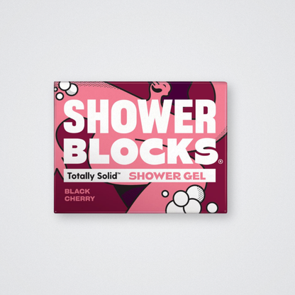 Shower Blocks - Black Cherry Solid Shower Gel Plastic Free Eco Friendly Body Soap Bar
