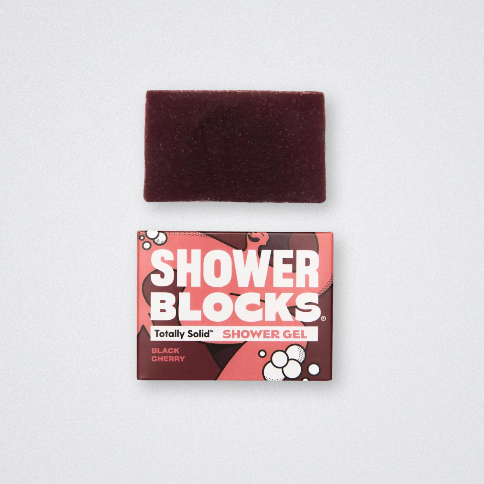 Shower Blocks - Black Cherry Solid Shower Gel Plastic Free Eco Friendly Body Soap Bar