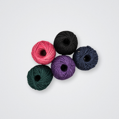 cotton twine natural plastic free pink purple navy green black