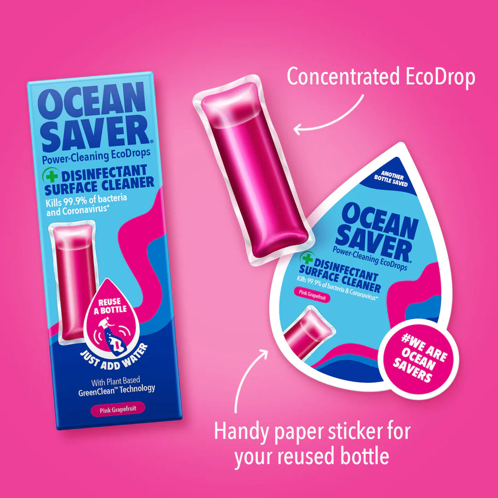 Plastics Free Ocean Saver Disinfectant Refill Pod pink grapefruit eco friendly