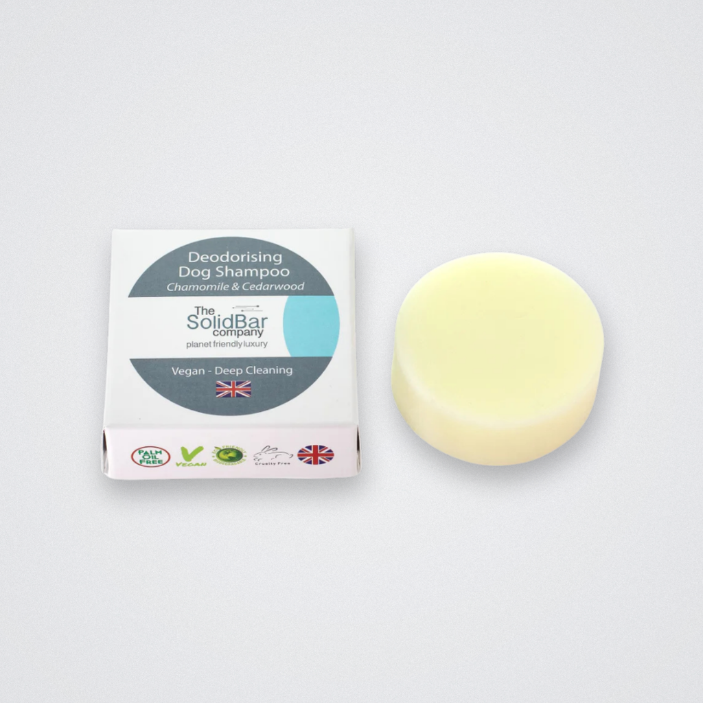 Solid Bar Company Essential Dog Shampoo Vegan Chamomile Cedarwood Plastics Free