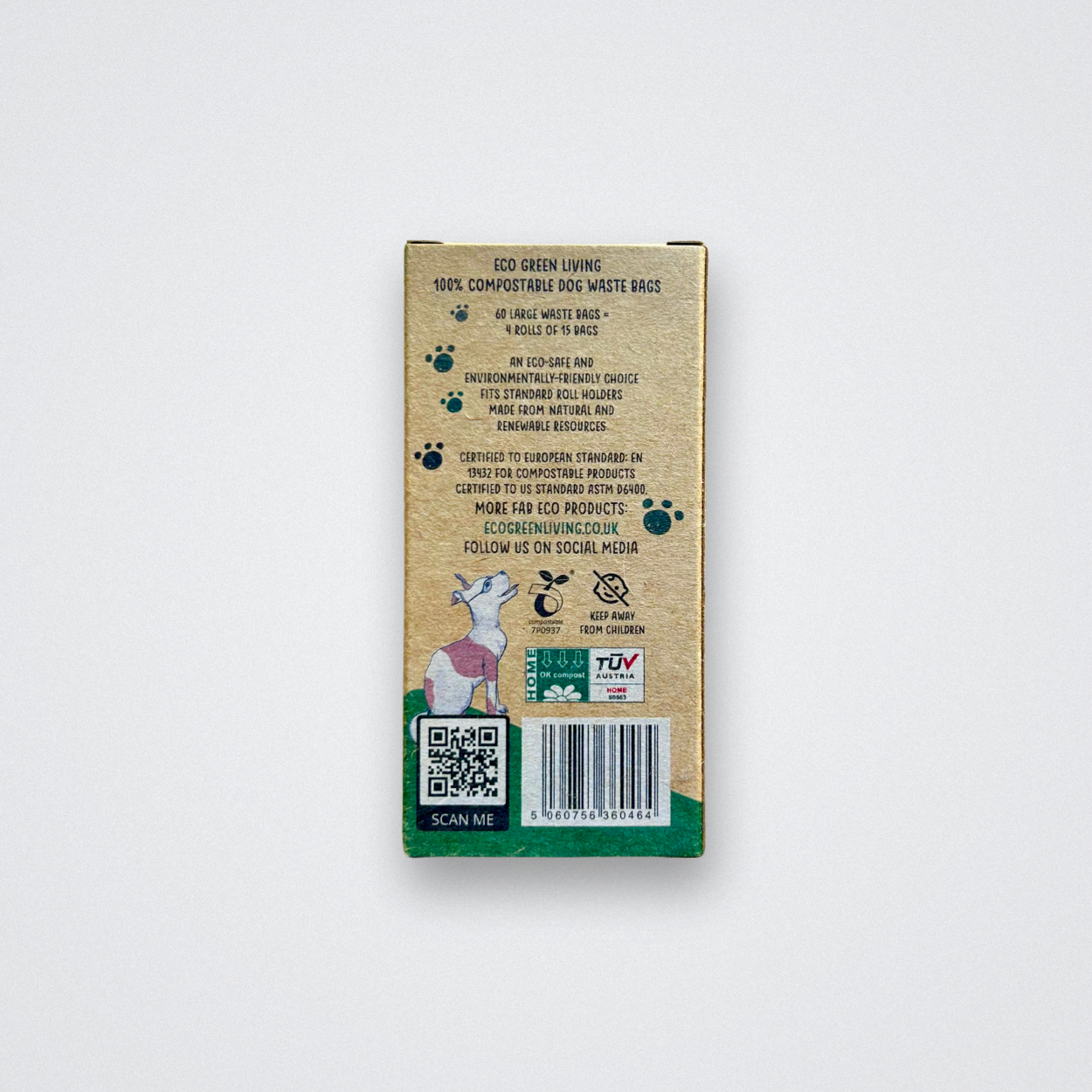 Compostable Biodegradable Plastic Free Dog Waste Poo Bag