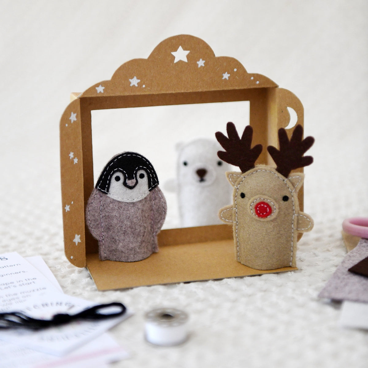 Make Your Own Winter Finger Puppets Craft Kit Christmas Gifts for Kids Eco-friendly Sustainable gifts