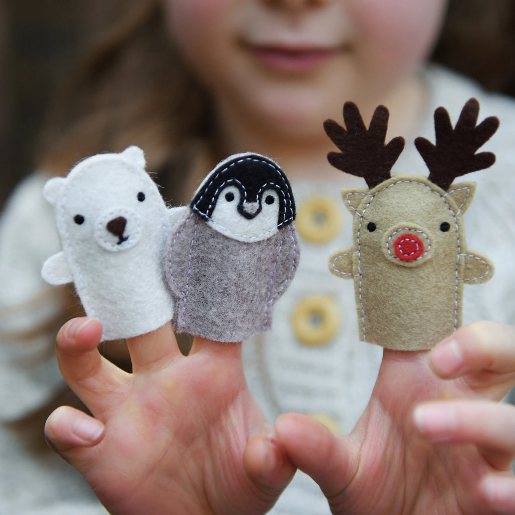 Make Your Own Winter Finger Puppets Craft Kit Christmas Gifts for Kids Eco-friendly Sustainable gifts
