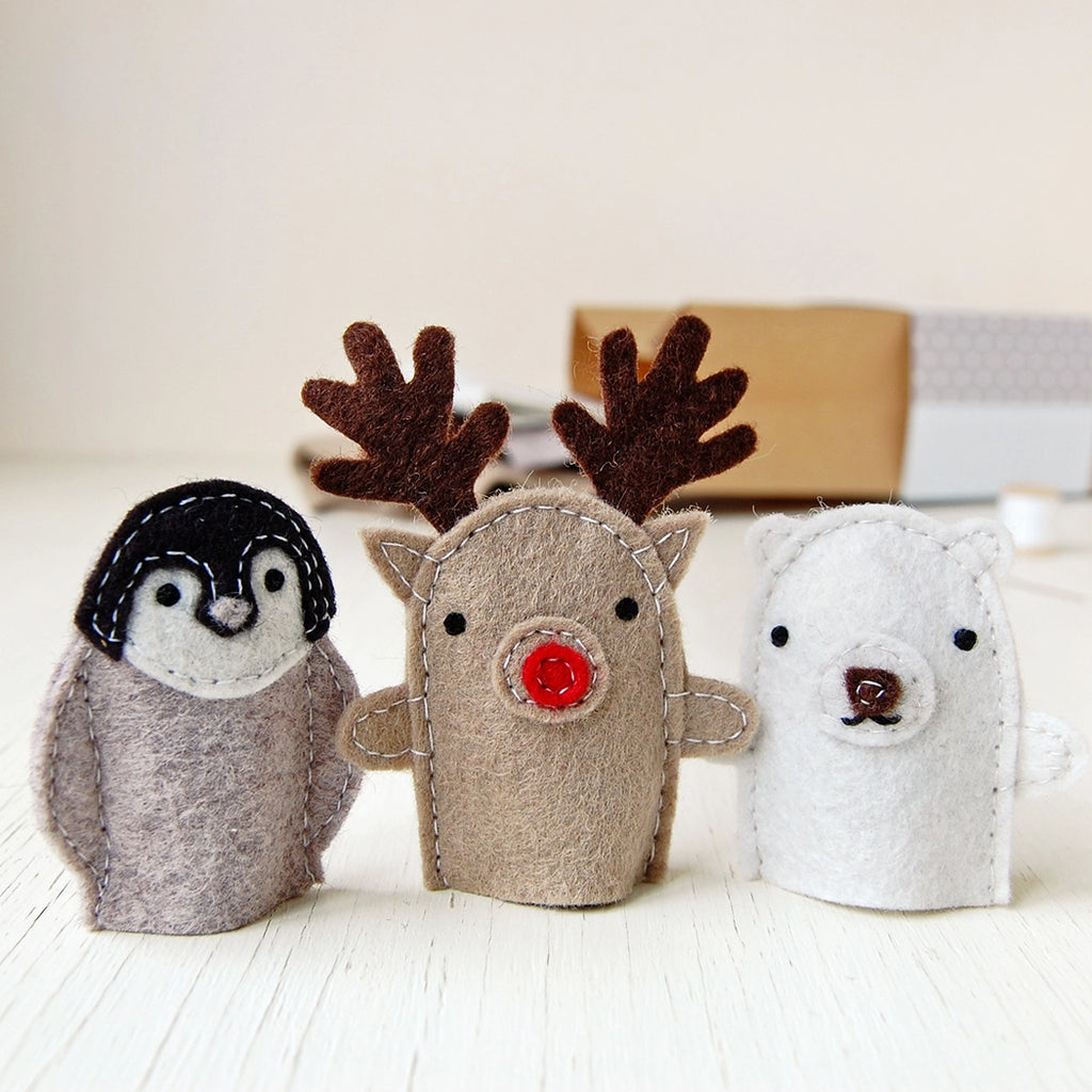 Make Your Own Winter Finger Puppets Craft Kit Christmas Gifts for Kids Eco-friendly Sustainable gifts