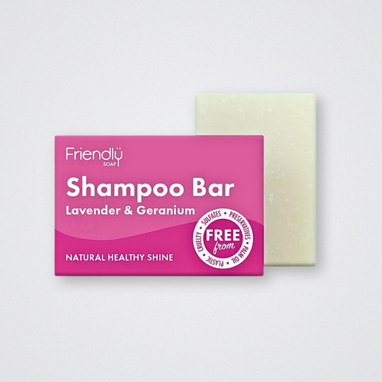 Friendly shampoo Lavender and Geranium Shampoo Bar sulfate free plastic free palm oil free vegan natural 