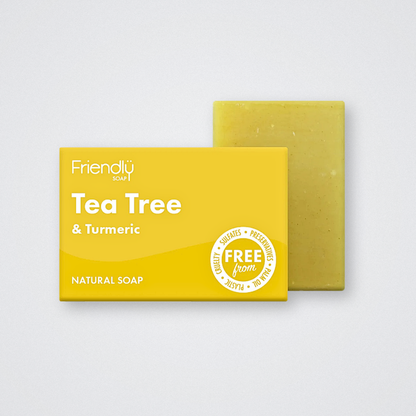 friendly soap bar tea tree turmeric vegan handmade natural plastic free sulfate free palm oil free