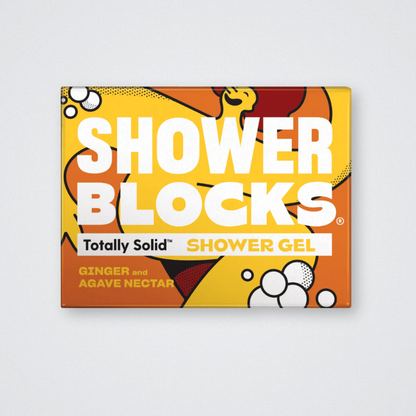 Shower Blocks Solid Shower Gel Bar Ginger and Agave Nectar Plastic Free Eco Friendly 