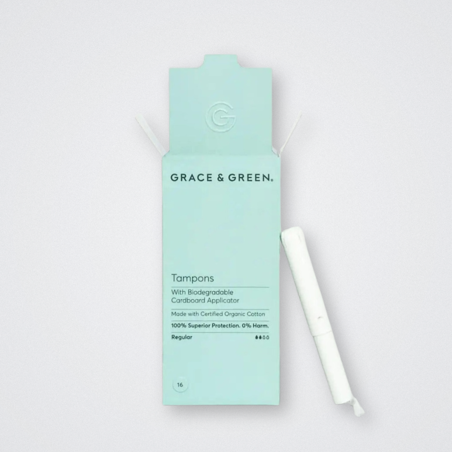 Grace and Green Eco Friendly Tampons Plastic Free Organic Cotton Natural - Regular Grace and Green