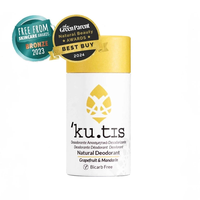 kutis bicarbonate free deodorant grapefruit and mandarin ku.tis plastic free eco friendly for sensitive skin