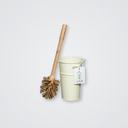 Natural Toilet brush with Holder set cream steel plastic free eco friendly eco living