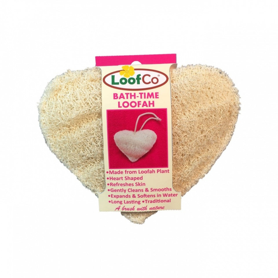 Loofco bath time loofah heart shaped natural plastic free bath scrub