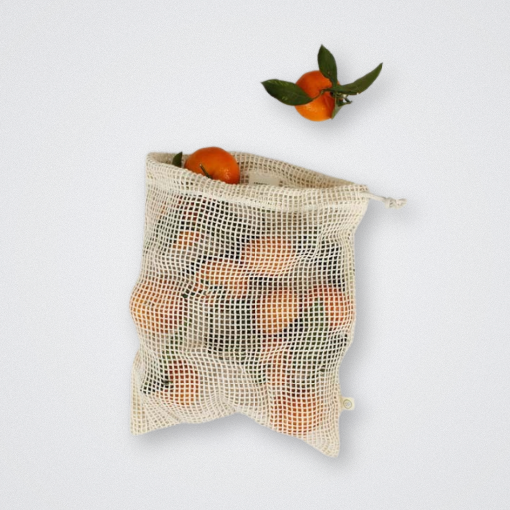 Organic Cotton Mesh Produce Bag Medium Plastic Free Eco Friendly 