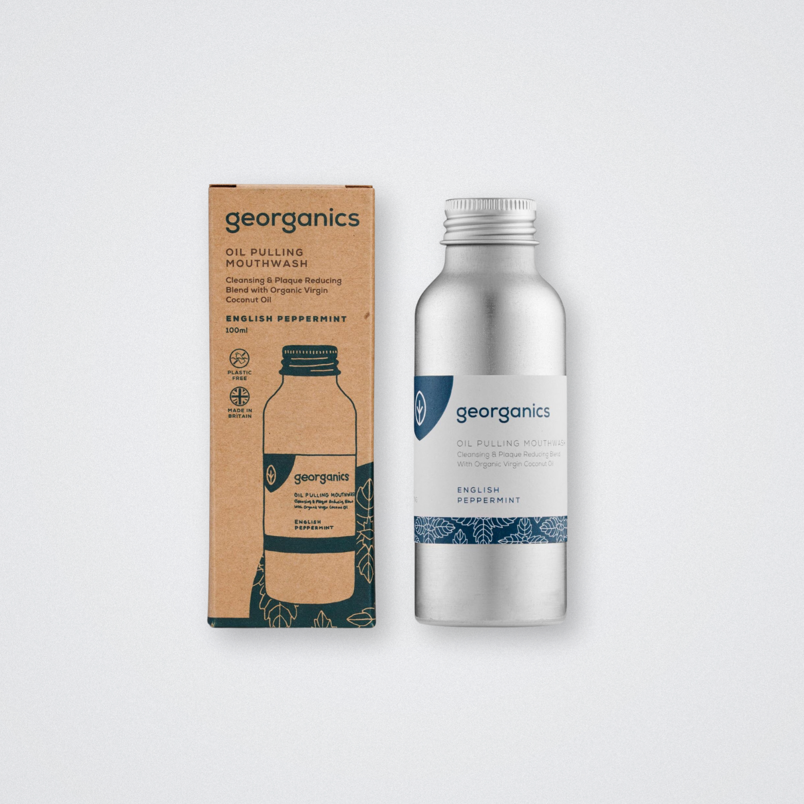 Georganics Oil Pulling Mouthwash 100ml Peppermint