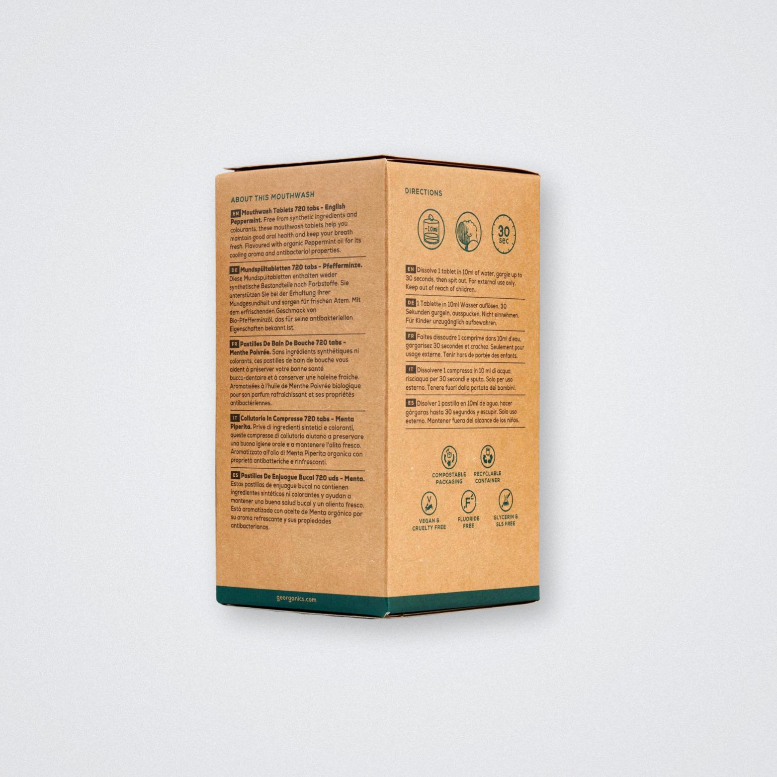 Georganics Mouthwash Tablets Spearmint