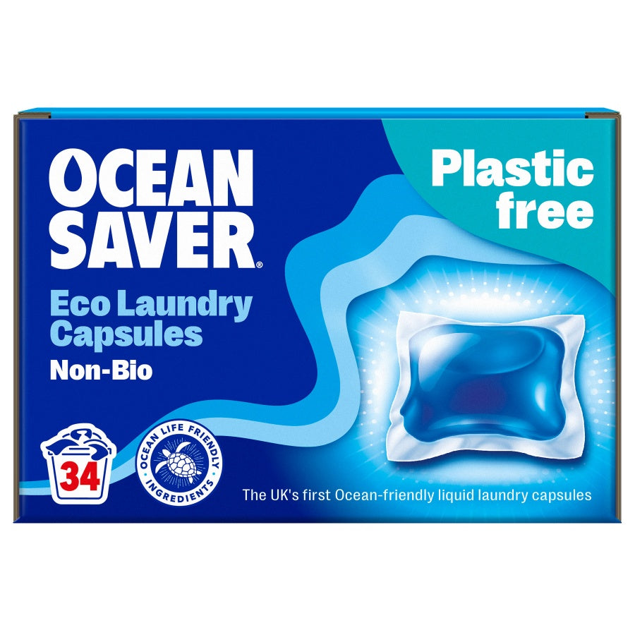 Ocean Saver Laundry Detergent Pods NonBio Fresh Linen Plastics Free