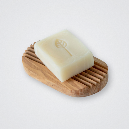 Olive Wood Natural Soap Dish with Grooves Eco Living Natural Plastic Free Eco Friendly