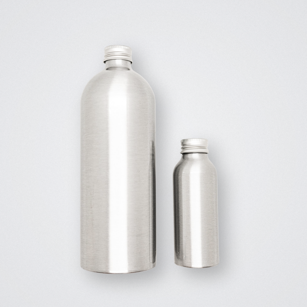 plastic free aluminium travel bottle 100ml 500ml reusable refillable spray nozzle