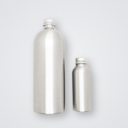 plastic free aluminium travel bottle 100ml 500ml reusable refillable spray nozzle