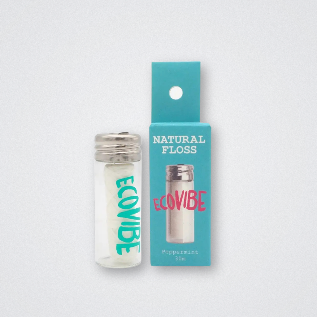 Ecovibe Refillable Dental Floss Peppermint with Dispenser Vegan Natural Plastic Free Eco friendly
