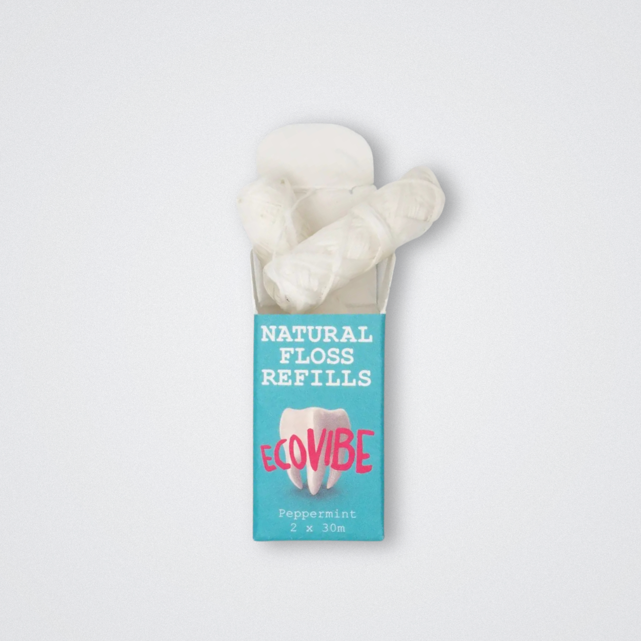 Ecovibe Refillable Dental Floss Peppermint with Dispenser Vegan Natural Plastic Free Eco friendly